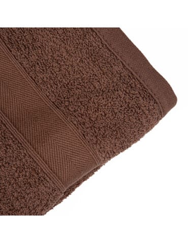 Ręczniki - Ręcznik bawełniany 100% miękki chłonny ręcznik bordiura jodełka do 50x100cm BRĄZOWY - produkt 3