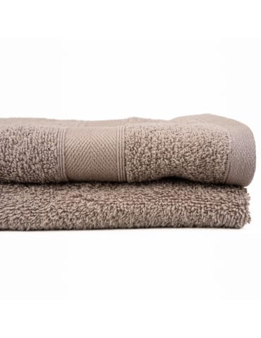 Ręczniki - Ręcznik bawełniany 100% miękki chłonny ręcznik bordiura jodełka do 50x100cm MOKKA - produkt 4