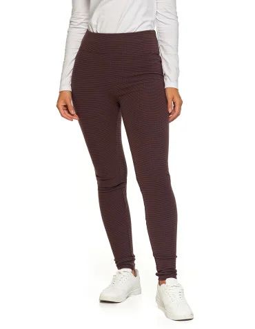 Legginsy damskie - Ciepłe legginsy damskie prążkowane getry z wysokim stanem BRĄZOWY - produkt 1