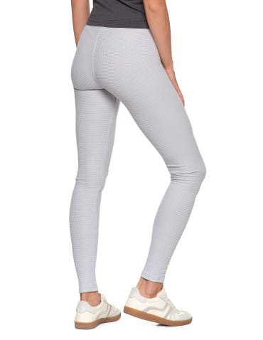 Legginsy damskie - Ciepłe legginsy damskie prążkowane getry z wysokim stanem SZARY - produkt 4