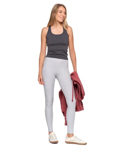 Legginsy damskie - Ciepłe legginsy damskie prążkowane getry z wysokim stanem SZARY - produkt 5
