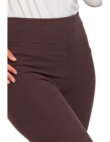 Legginsy damskie - Ciepłe legginsy damskie prążkowane getry z wysokim stanem BRĄZOWY - produkt 7