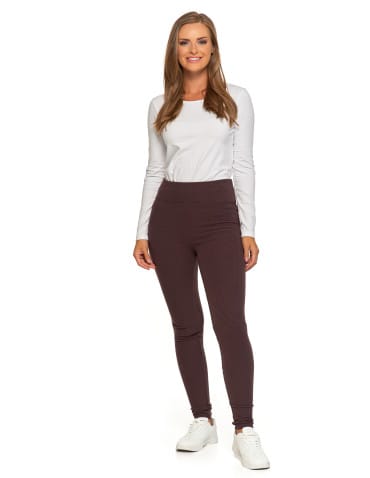 Legginsy damskie - Ciepłe legginsy damskie prążkowane getry z wysokim stanem BRĄZOWY - produkt 9