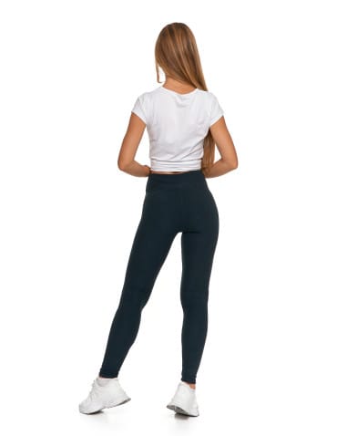 Legginsy damskie - Ciepłe legginsy damskie prążkowane getry z wysokim stanem GRAFIT - produkt 12