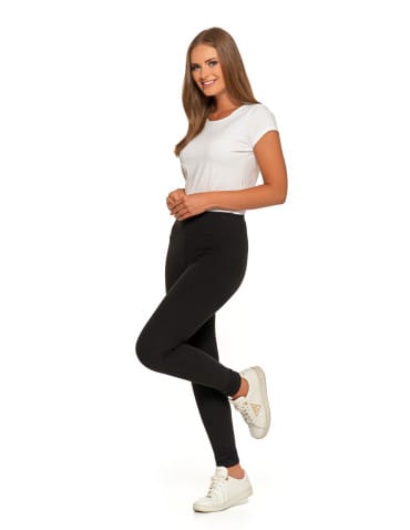 Legginsy damskie - Ciepłe legginsy damskie prążkowane getry z wysokim stanem CZARNY - produkt 4