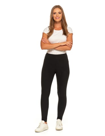 Legginsy damskie - Ciepłe legginsy damskie prążkowane getry z wysokim stanem CZARNY - produkt 6