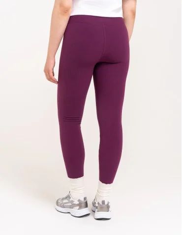 Legginsy damskie - Wygodne legginsy damskie prążkowane z wysokim stanem bezuciskowe FIOLETOWY - produkt 1