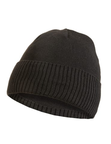 Czapki zimowe - Czapka męska zimowa prążkowana ciepła dzianinowa beanie klasyczna CZARNY - produkt 1