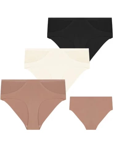 Damskie bikini figi bezszwowe z siateczką 3-pak