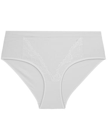 Majtki z wysokim stanem - Figi damskie bawełniane majtki maxi bikini z delikatną koronką i wyższym stanem 3-pak WIELOKOLOROWY - produkt 3