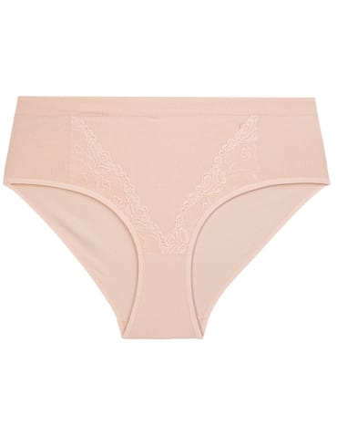 Majtki z wysokim stanem - Figi damskie bawełniane majtki maxi bikini z delikatną koronką i wyższym stanem 3-pak WIELOKOLOROWY - produkt 4