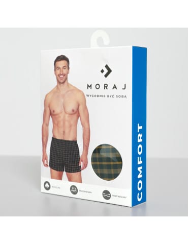 Bokserki męskie luźne 100% bawełna w kratę na guziki 6-pak  - produkt 2