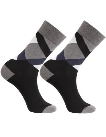 Skarpetki długie - Skarpety męskie z wiskozy bambusowej wzorzyste skarpetki eleganckie 3-pak WIELOKOLOROWY - produkt 3