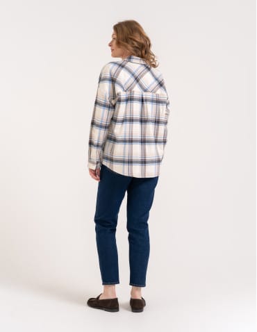 Koszule - Koszula damska w kratę 100% bawełniana oversize luźna kurtka koszulowa WZÓR 1 - produkt 7