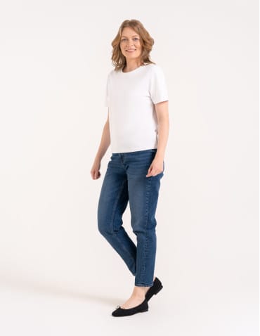 T-shirt Basic - Damska koszulka z bawełny merceryzowanej 100% t-shirt z krótkim rękawem BIAŁY - produkt 4