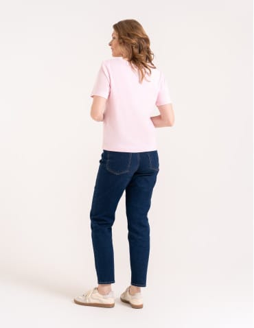 T-shirt Basic - Damska koszulka z bawełny merceryzowanej 100% t-shirt z krótkim rękawem RÓŻOWY - produkt 5