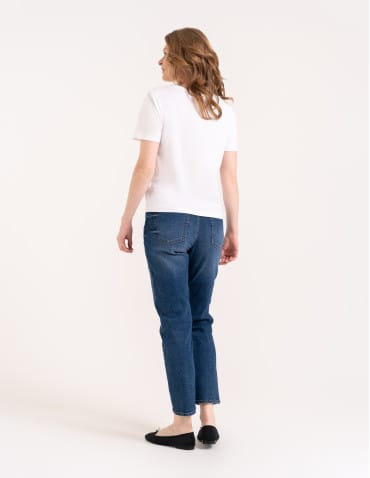 T-shirt Basic - Damska koszulka z bawełny merceryzowanej 100% t-shirt z krótkim rękawem BIAŁY - produkt 5