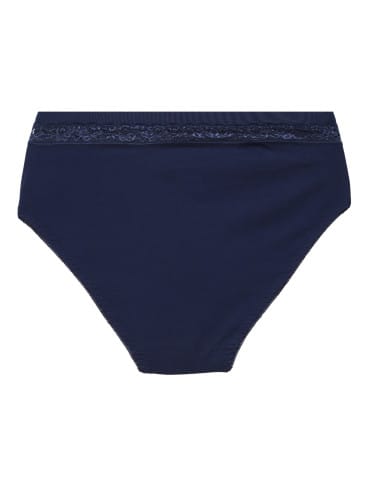 Majtki z wysokim stanem - Majtki damskie maxi bikini z wysokim stanem i koronką zestaw 3-pak WIELOKOLOROWY - produkt 6