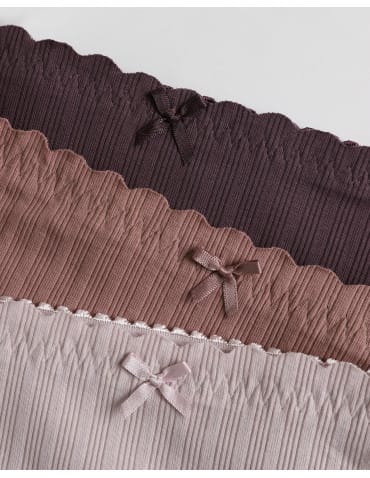 Majtki damskie maxi bikini prążkowane figi z wysokim stanem zestaw 3-pak  - produkt 2
