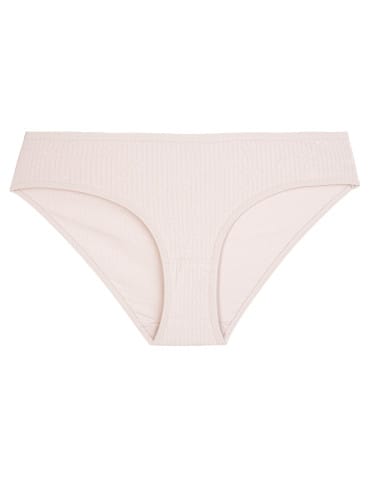 Majtki figi - Majtki damskie figi bikini bawełniane strukturalne prążkowane zestaw 3-pak WIELOKOLOROWY - produkt 5