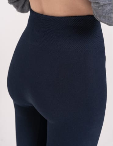 Legginsy ocieplane - Legginsy damskie ocieplane modelujące z wysokim stanem z wiskozą GRANATOWY - produkt 5