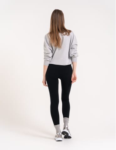 Legginsy ocieplane - Legginsy damskie ocieplane modelujące z wysokim stanem z wiskozą CZARNY - produkt 4