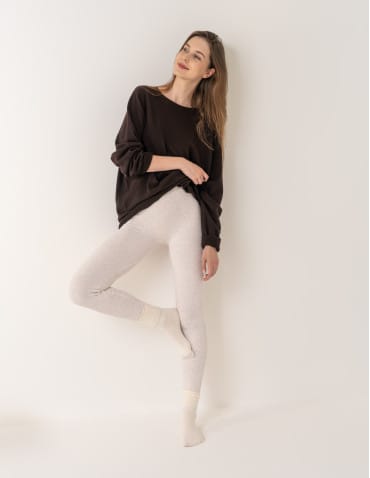 Damskie legginsy modelujące z wysokim stanem i wiskozą w prążek