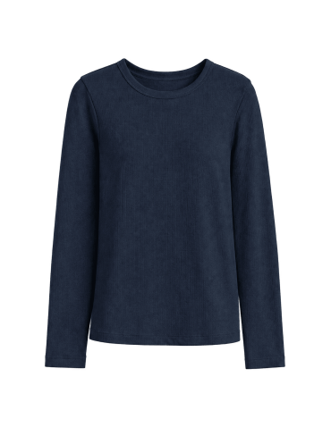 Bluzki z długim rękawem - Bluzki damskie longsleeve wielopak z bawełną organiczną prążkowane 3-pak S  - produkt 3