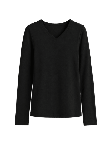 Bluzki z długim rękawem - Longsleeve bawełniane Slim Fit Wielopak bawełniany z dekoltem V 3-pak S  - produkt 4