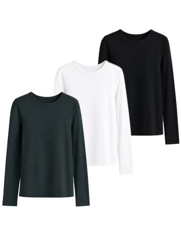 Zestaw bluzek z długim rękawem longsleeve komplet 3 sztuki bawełna slim fit 3-pak 4XL