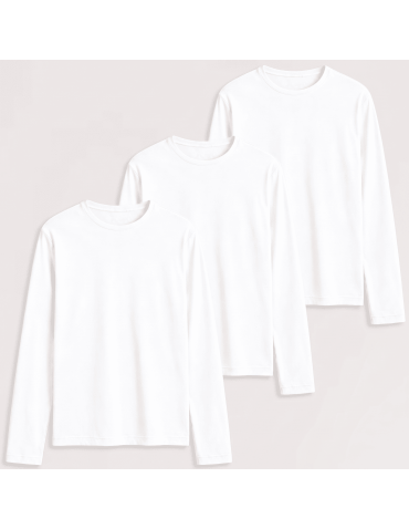 Wielopak koszulek męskich z długim rękawem bawełniane dopasowane Slim Fit 3-pak XXL