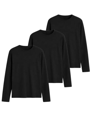 kopia Wielopak koszulek męskich z długim rękawem bawełniane dopasowane Slim Fit 3-pak 3XL