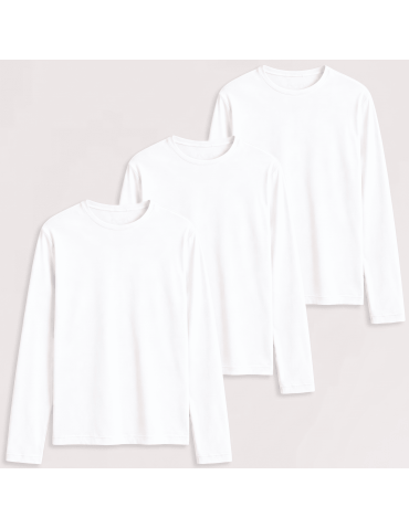 Wielopak koszulek męskich z długim rękawem bawełniane dopasowane Slim Fit 3-pak 3XL