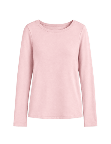 Bluzki z długim rękawem - Gładkie bluzki longsleeve damskie dopasowane z miękkiej bawełnianej dzianiny 3-pak S  - produkt 2