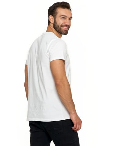Koszulki i Tank Topy - Koszulka męska T-shirt bawełniana Premium okrągły dekolt BIAŁY - produkt 2