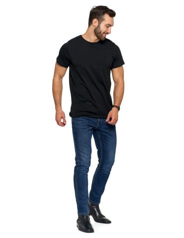 Koszulki i Tank Topy - Koszulka męska T-shirt bawełniana Premium okrągły dekolt CZARNY - produkt 6