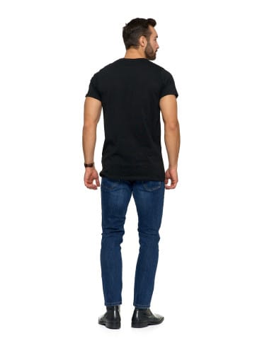 Koszulki i Tank Topy - Koszulka męska T-shirt bawełniana Premium okrągły dekolt CZARNY - produkt 7