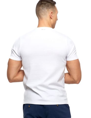 Koszulki i Tank Topy - T-shirt męski prążkowany bawełna czesana Premium Line BIAŁY - produkt 2