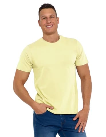 Koszulki i Tank Topy - Koszulka męska bawełniana T-shirt ŻÓŁTY - produkt 1