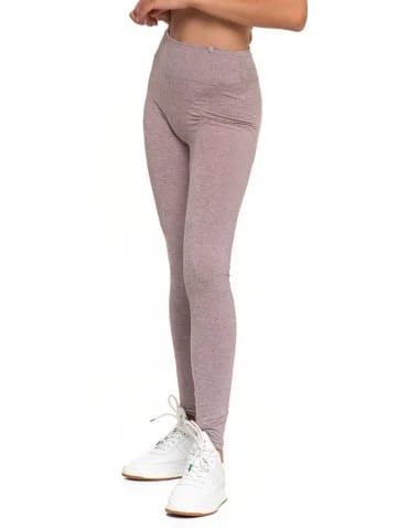 Klasyczne legginsy damskie z wysokim stanem - BEŻOWY - produkt 2