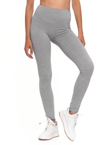 Legginsy damskie - Klasyczne legginsy damskie z wysokim stanem GRAFIT - produkt 4