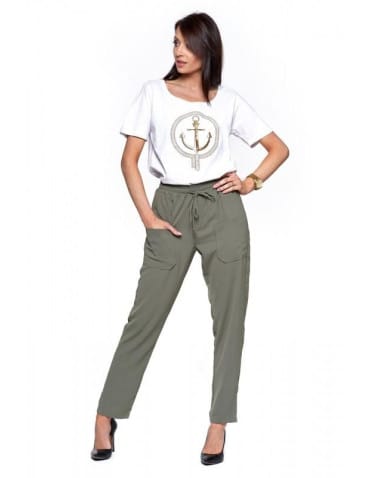 Spodnie damskie - Spodnie damskie KHAKI - produkt 1
