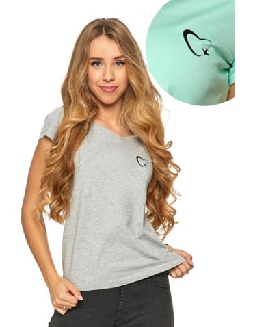 Koszulki i T-shirty - T-shirt damski bawełniany love fly JASNY SZARY - produkt 1