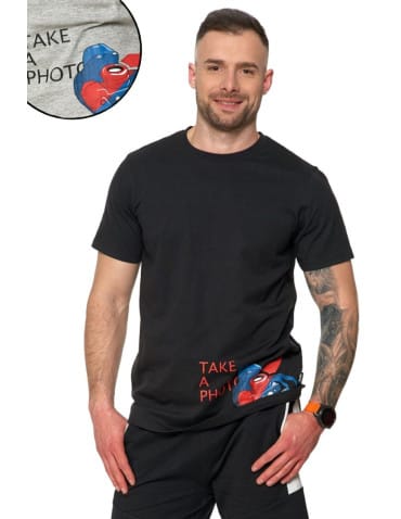 Koszulki i Tank Topy - T-shirt męski take a photo CZARNY - produkt 1