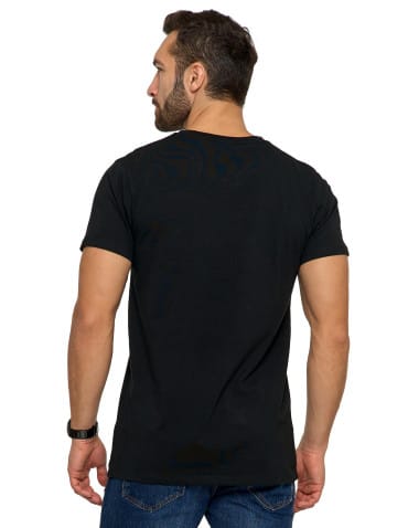 Koszulki i Tank Topy - Koszulka męska bawełna Premium T-shirt dekolt w serek CZARNY - produkt 3