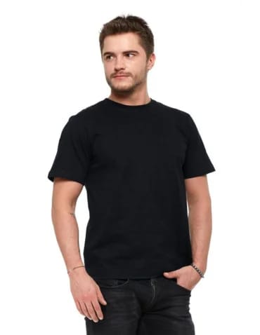 Koszulki i Tank Topy - Koszulka męska bawełniana krótki rękaw T-shirt Plus Size CZARNY - produkt 1