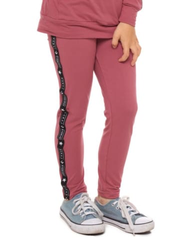Dziewczynka - Legginsy młodzieżowe z efektem peach touch RÓŻOWY - produkt 1