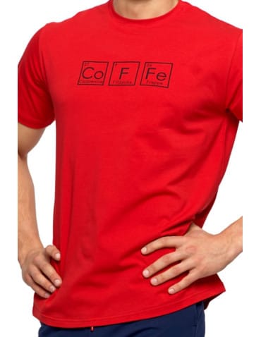 Koszulki i Tank Topy - T-shirt męski bawełna z elastanem Coffe CZERWONY - produkt 2