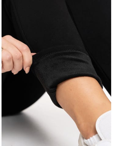 Legginsy damskie - Ocieplane legginsy damskie z wysokim stanem czarne CZARNY - produkt 7