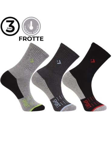 Skarpetki długie - Męskie długie ciepłe skarpety Frotte szeroki ściągacz 3-pak WIELOKOLOROWY - produkt 6
